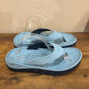 Hoka One One Blue and Black Flip-Flops